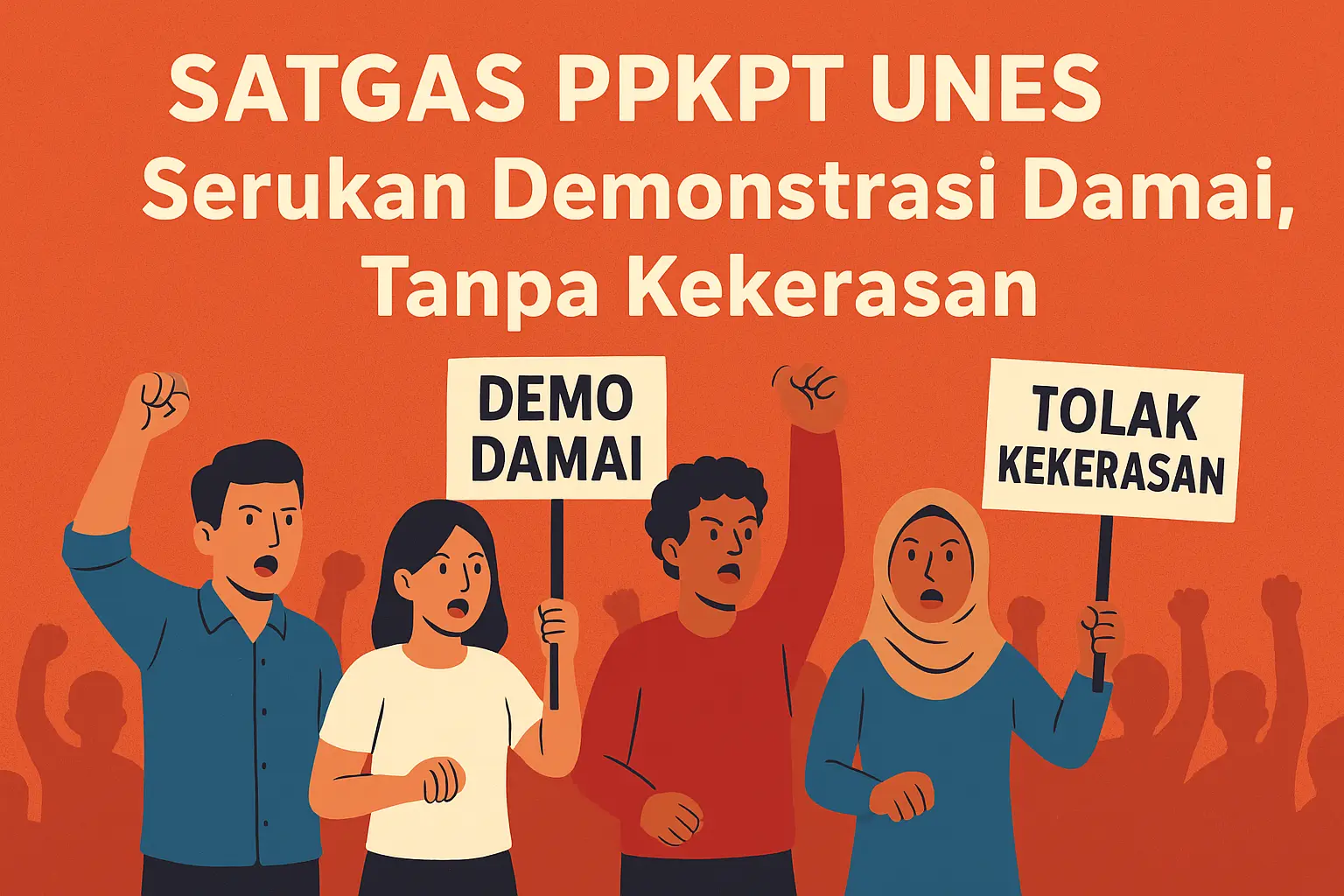SATGAS PPKPT UNES Serukan Demonstrasi Damai, Tanpa Kekerasan